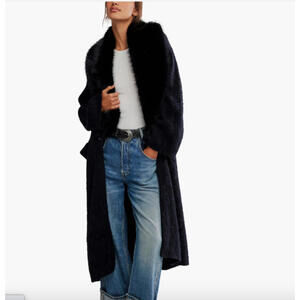 NEW, Free People Twice Loved Maxi Cardigan in Black Sz S #MD1192